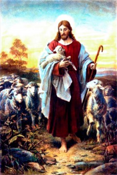 Good Shepherd Bernhard Plockhorst religious Christian Oil Paintings